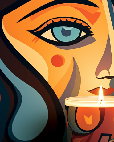 Abstract Woman Candle Art